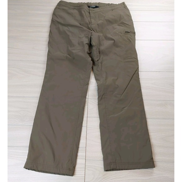 Eddie Bauer Pants - Eddie Bauer Fleece Lined Pants Womens XL Olive Green Straight Leg Outdoor Hiking